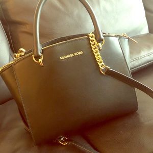 Michael Kors Women's Leather Top-Zip Satchel Bag